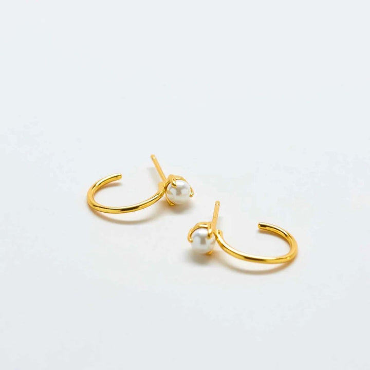 Pearl Mini Hoop Earrings