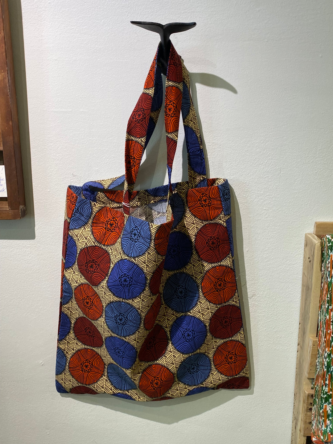 African Fabric Bag- Small Circles