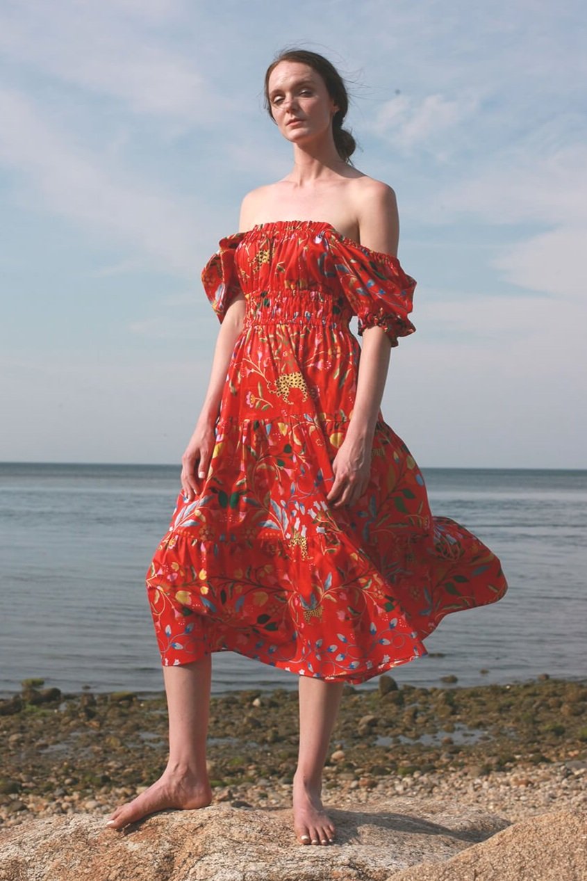 Red Amazon Midi Dress
