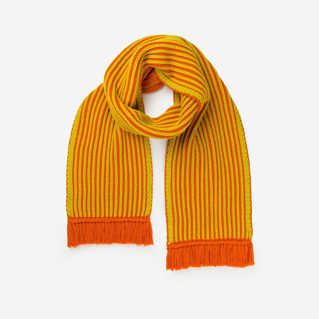 Rib Scarf- Golden Olive Flame