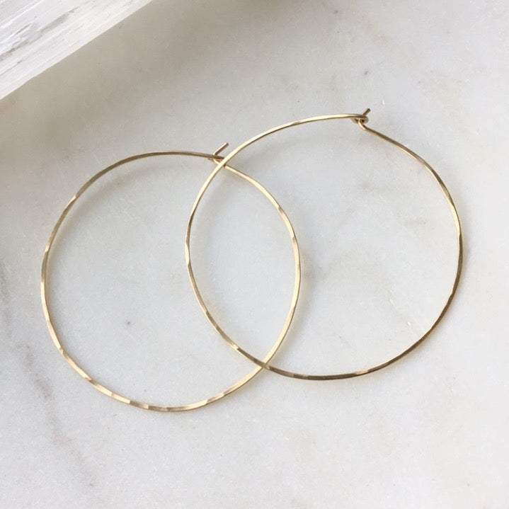 Organic Hoops Earrings (Large)- Gold