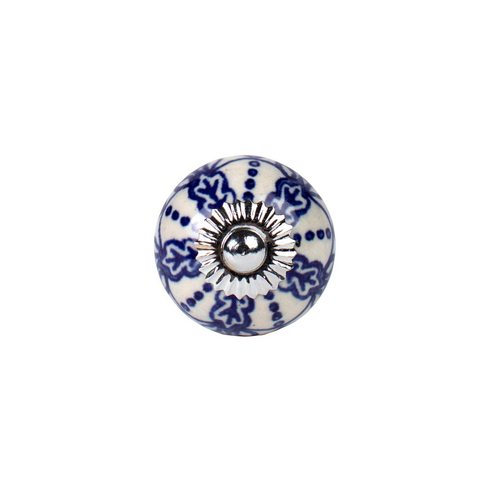 Blue and White Cabinet Knob